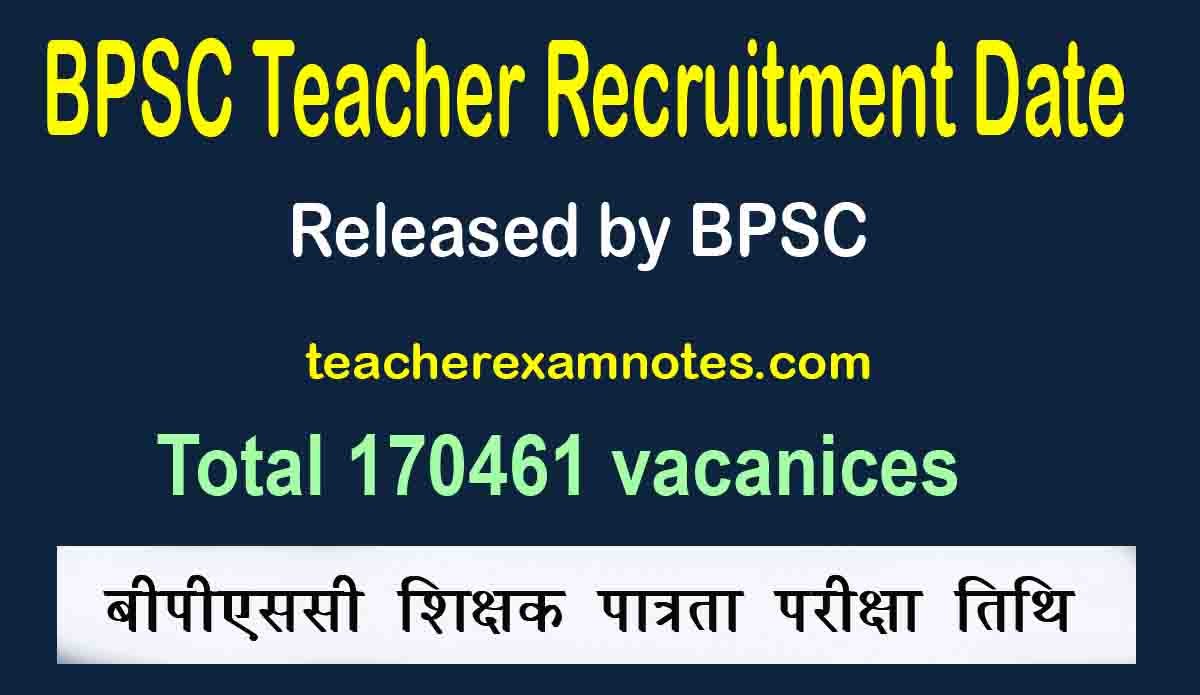 Bihar Teacher Exam Date