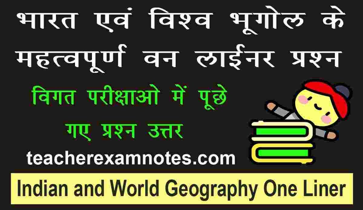 Most Important Geography GK One Liner