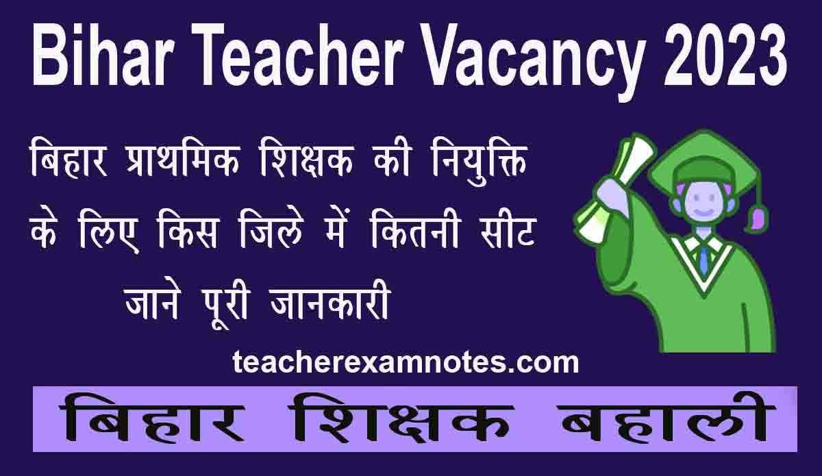 Bihar Teacher Bharti 2023