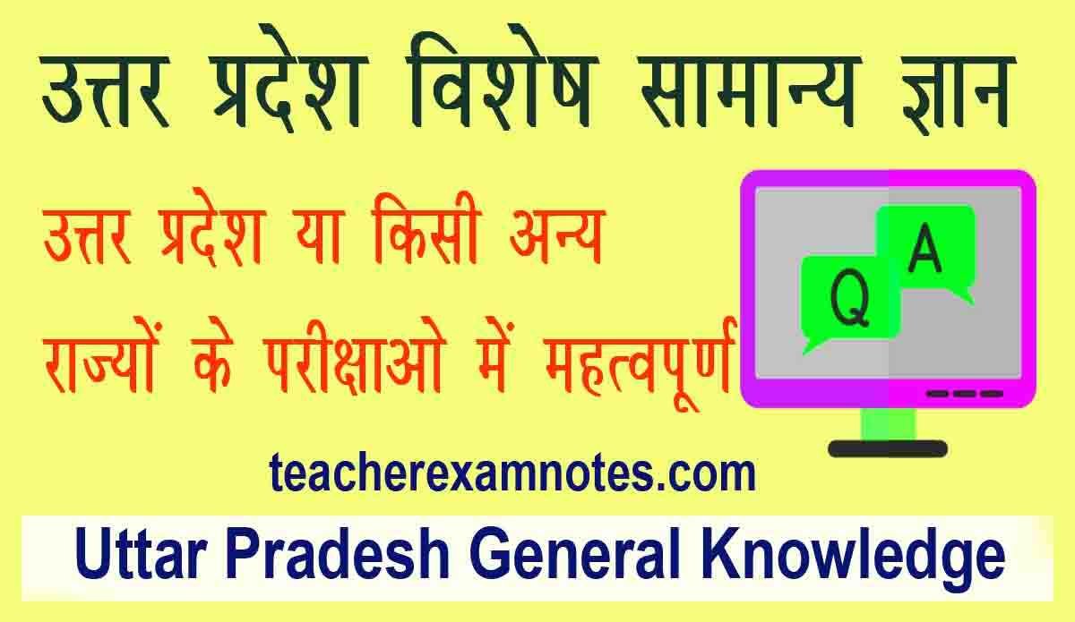 UP GK In Hindi - Uttar Pradesh GK