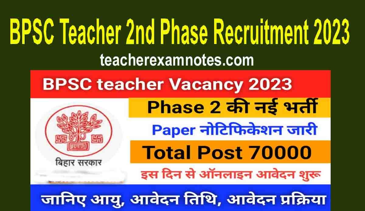BPSC TRE 2nd Phase Recruitment 2023