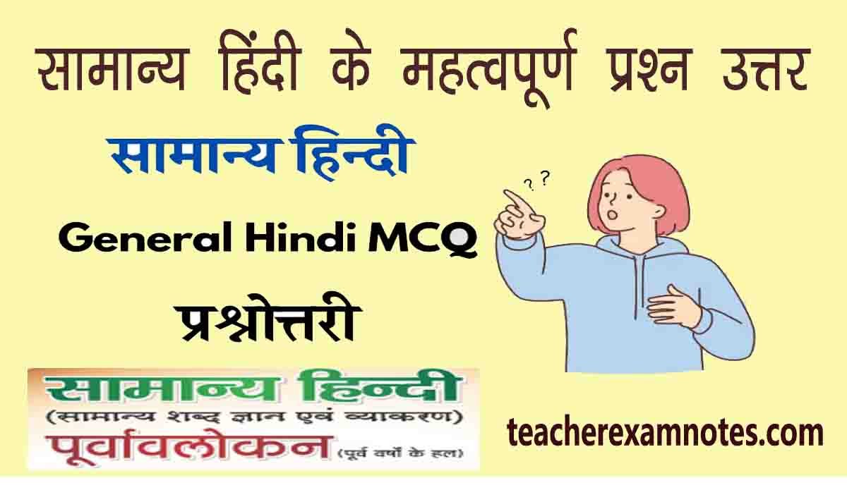 सामान्य हिंदी के प्रश्न