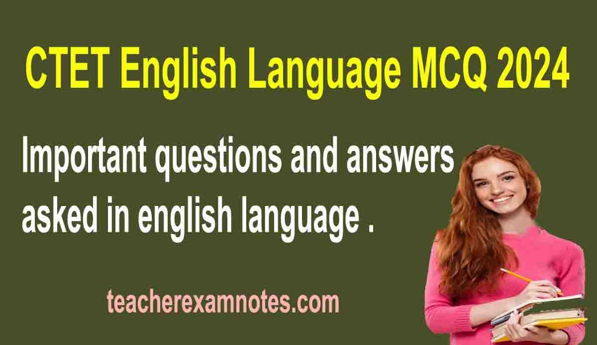 ENGLISH-pedagogy online test for ctet 2024