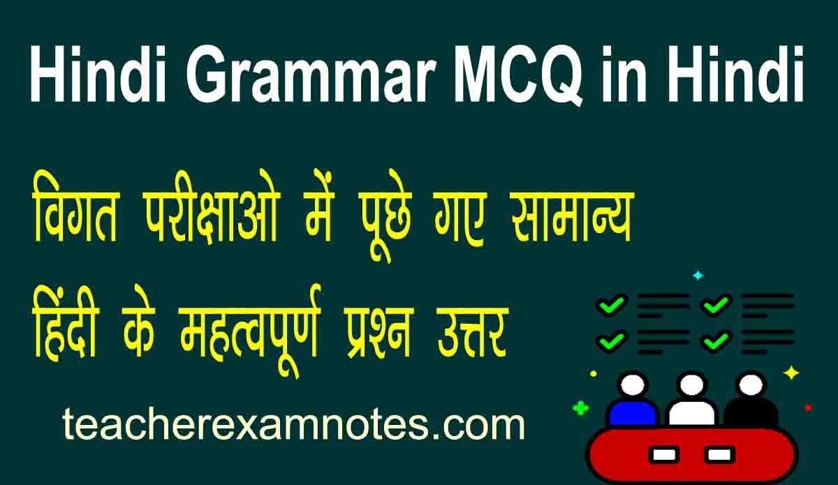 Important Samanya Hindi Question-Answer