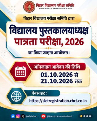 BLET 2026 Online Form Bihar Library Eligibility Test